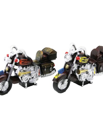 Motorsiklet Vintage Dekoratif Biblo - Kumbara Renkli 25CM Reçine
