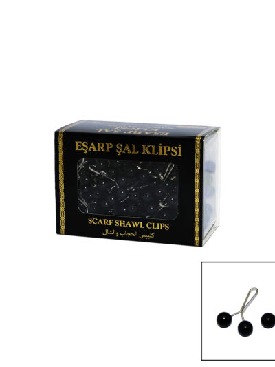Siyah 100 Parça Eşarp Başörtü - Şal Klipsi