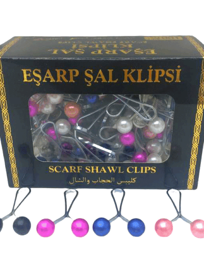 Renkli 100 Parça Eşarp Başörtü - Şal Klipsi