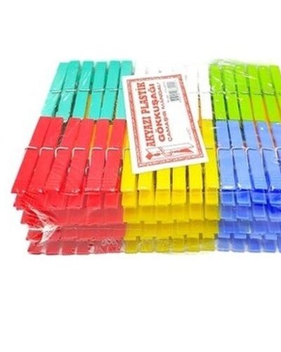 Plastik Gökkuşağı Mandal 144 Parça