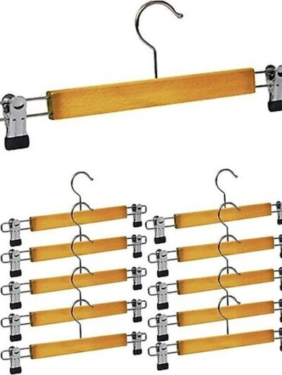 10 Adet Ahşap Metal Uçlu Pantolon Ve Etek Askısı