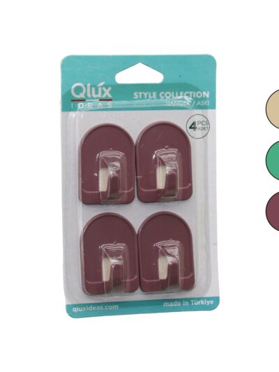 4PCS Dome Askı NO-1 Rekli Plastik Yapışkanlı Montaj