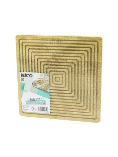 Kare Çift Taraflı=düz - Kanallı Ahşap Bambu Sunum Tepsi 28X28CM