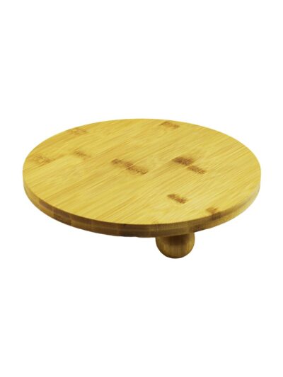 Yuvarlak 24.5CM 3 Mini Top Ayaklı Ahşap Bambu Sunum Tepsisi - Mini Sofra