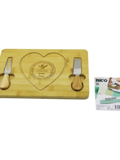 Kalpli Bıçak Sağ-solahşap Bambu Kahvaltı Peynir Sunum PANO2 Bıçak=ahşap SAP19X29X1.5CM