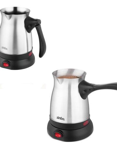 Çelik Elektrikli Cezve Türk Kahve Makinesi - 6FİNCAN=500ML 360 Derece Kablosuz Kullanım 600W SCM-2992