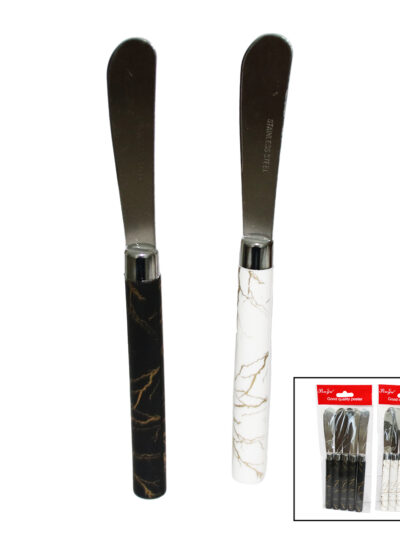 5 PARÇA UZUN KAHVALTI BIÇAK - MERMER DESEN SAPLI 16.5 cm
