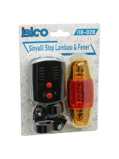 2İN1 Bisiklet Cob Led Fener - Sinyalli Stop Lamba Pilli
