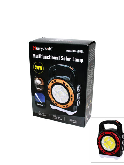 3IN1 20W Solar - Usb Şarjlı El Feneri - Powerbank El Çantası Modeli