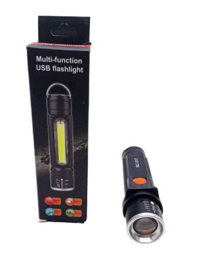 Zomlu Usb Şarjlı El Feneri Metal Kasa