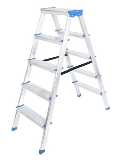 5+5 Çift Basamaklı Alüminyum Metal Merdiven Yükseklik = 115CM Baş Genişlik = 8CM