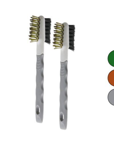 2PCS Çift Taraflı Tel Başlı Tel Fırça Sert - Daha Sert Tel Çıkarılabilir Saplı